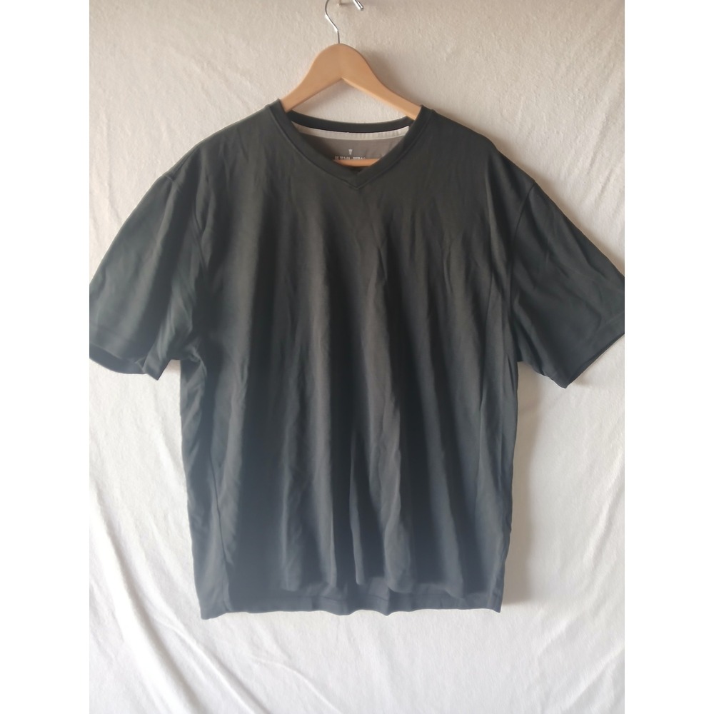Burma bibas mens XL v neck basic black t shirt capsule wardrobe